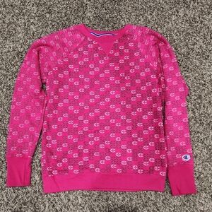 Champion Womens Crewneck Sweatshirt Pink  Size M